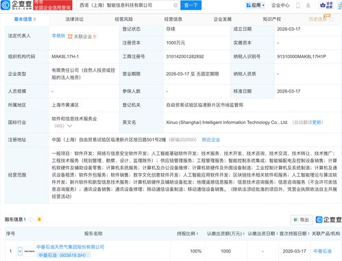 中曼石油跨界布局AI 成立智能信息科技公司，聚焦上海信息安全軟件開(kāi)發(fā)